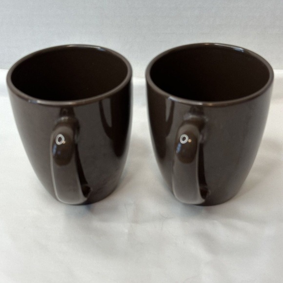 CORELLE Coordinate Stoneware Deep Brown coffee Mugs set of 2 CLEAN/VINTAGE - Picture 4 of 11